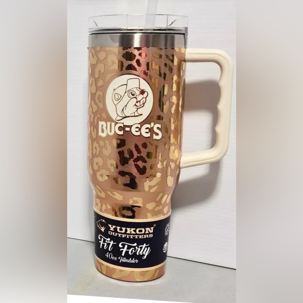 Yukon Outfitters| BUC-EE’S  FitForty XXL - 40oz. ROSE GOLD LEOPARD PRINT Tumbler